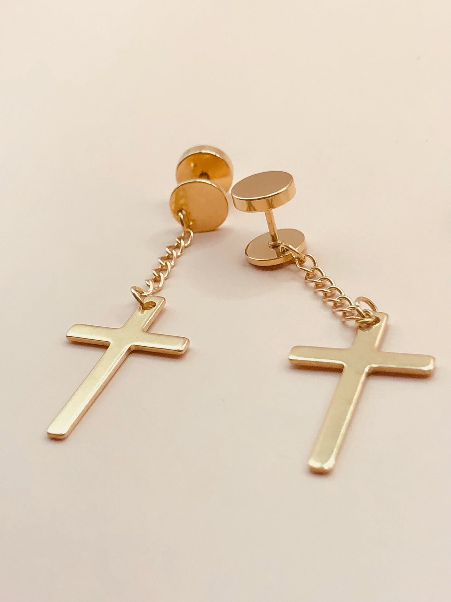 Cross gauge - men’s earrings