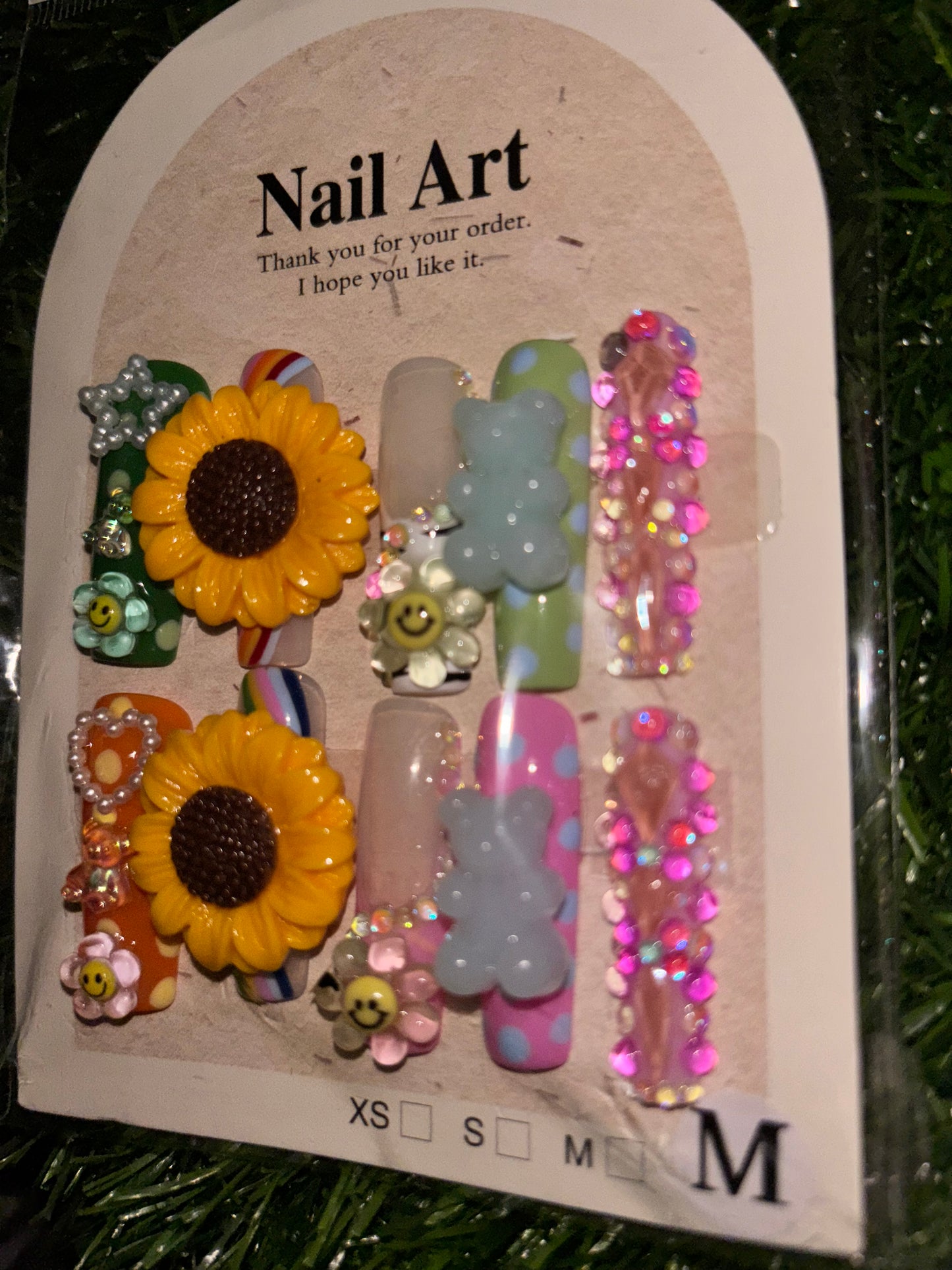 Sunflower Fantasy - 3D Press On Nails (Medium)