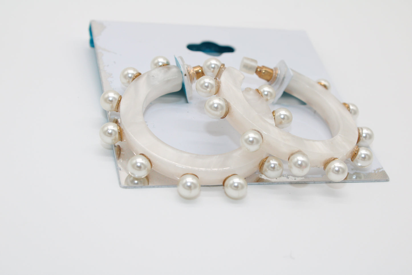 pearl spike -hoop earrings