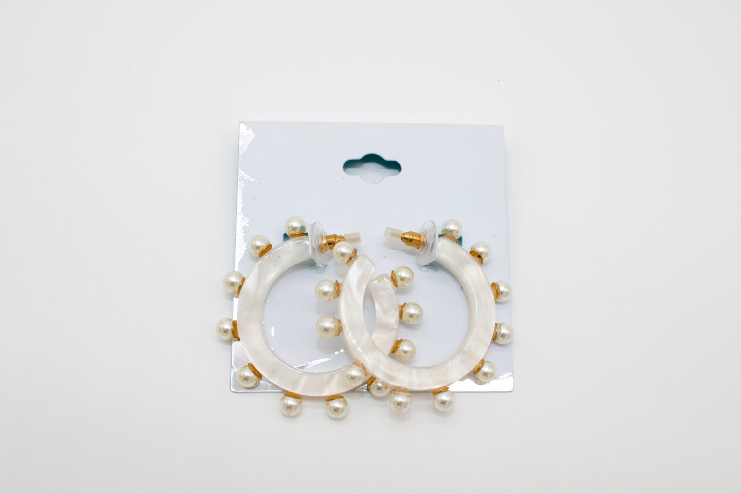 pearl spike -hoop earrings