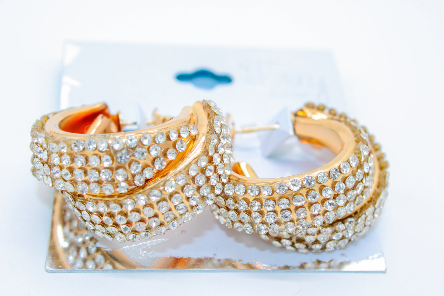 Diamond rhino hoop - earrings