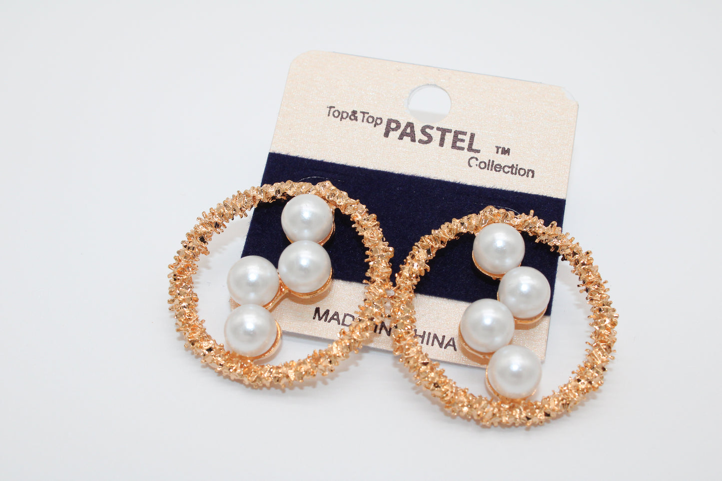 golden pearl halo - earrings