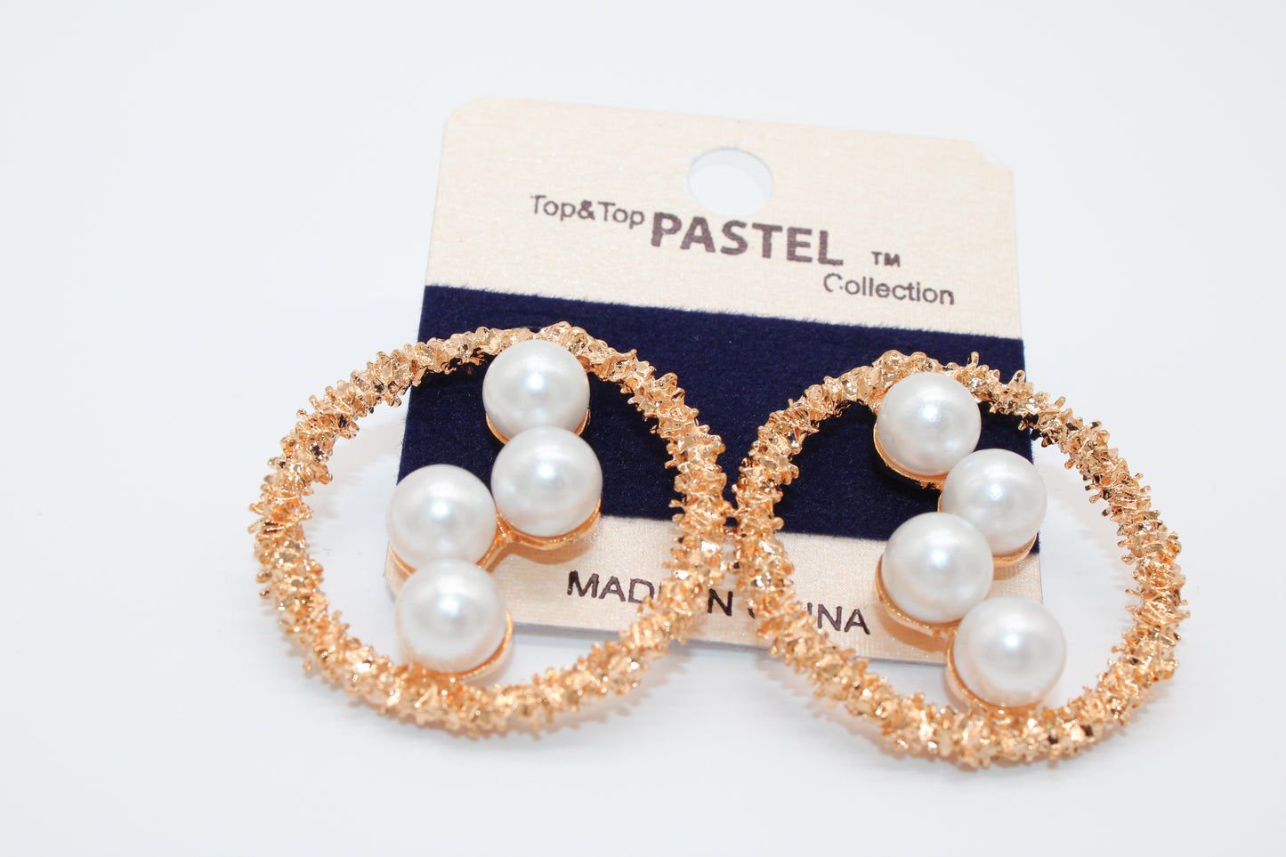 golden pearl halo - earrings