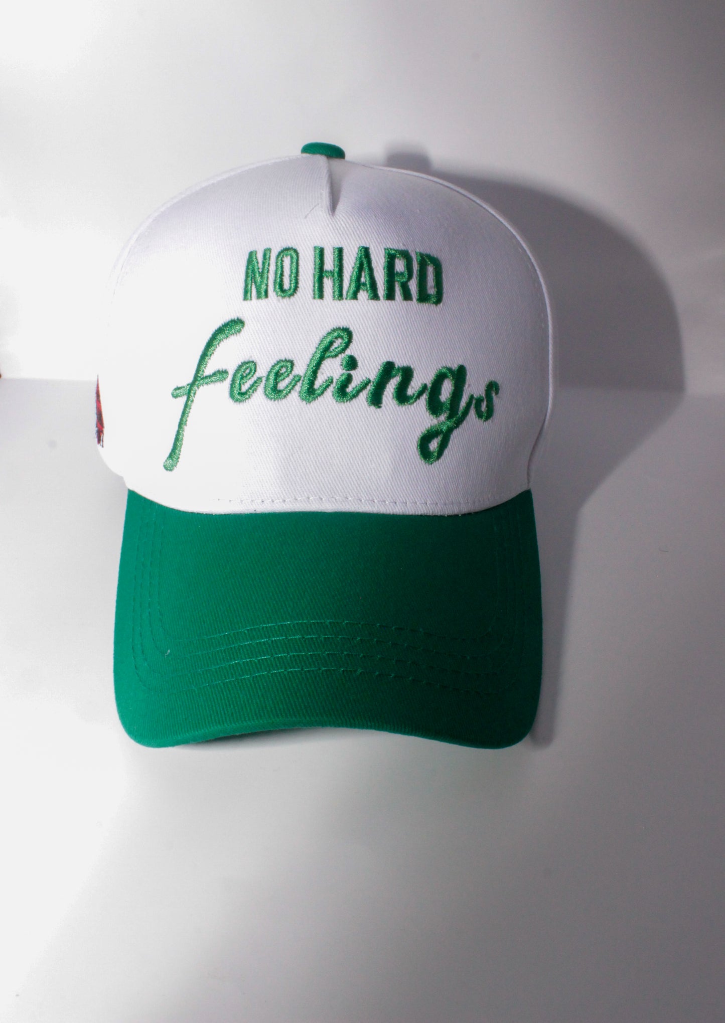 NO HARD FEELINGS (Green & White) - SNAPBACK