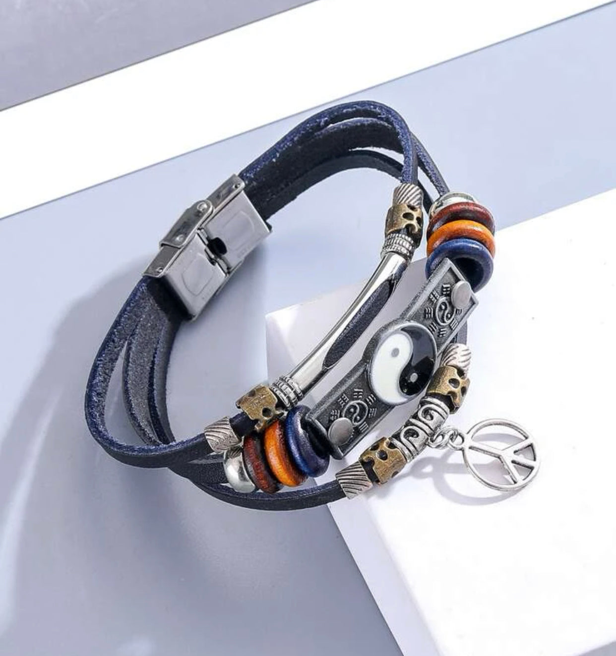 Yin & Yang Leather Strap-Unisex bracelet