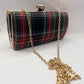Plaid clutch -handbag