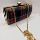Plaid clutch -handbag