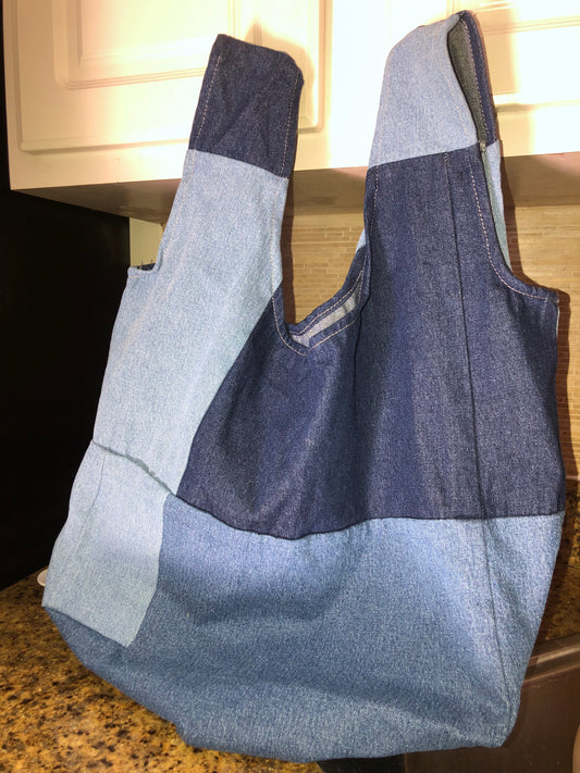 Denium Patch Big Tote Bag