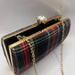 Plaid clutch -handbag