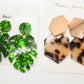 leopard palm leaf - earring set