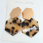 leopard palm leaf - earring set
