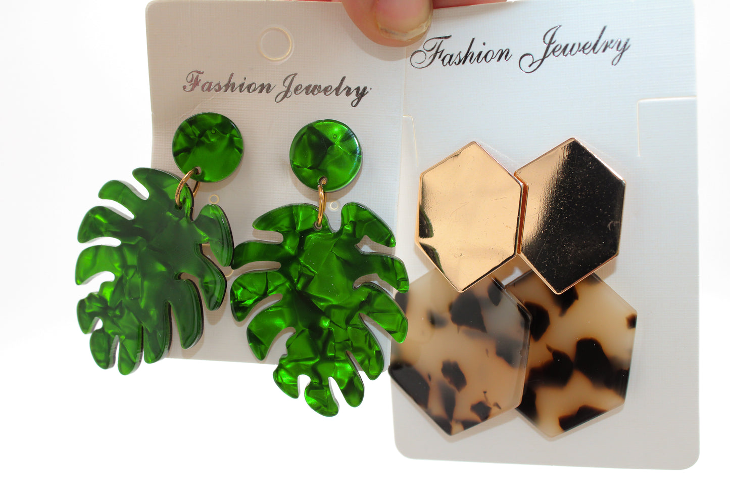 leopard palm leaf - earring set