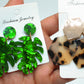leopard palm leaf - earring set