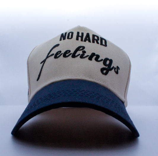 NO HARD FEELINGS (Navy Blue  & Tan ) - SNAPBACK